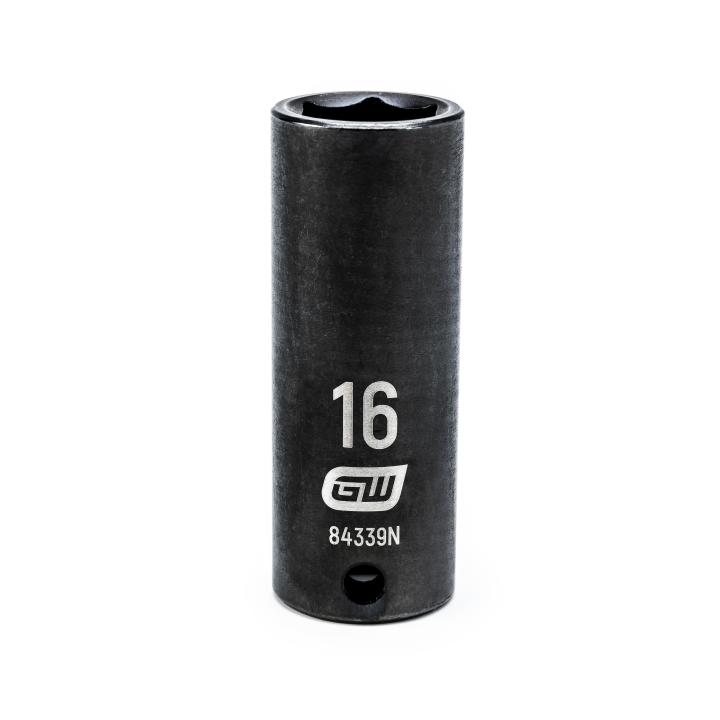 Action 16mm 3/8" Drive 6-point Metric Deep Thin Wall Impact Socket