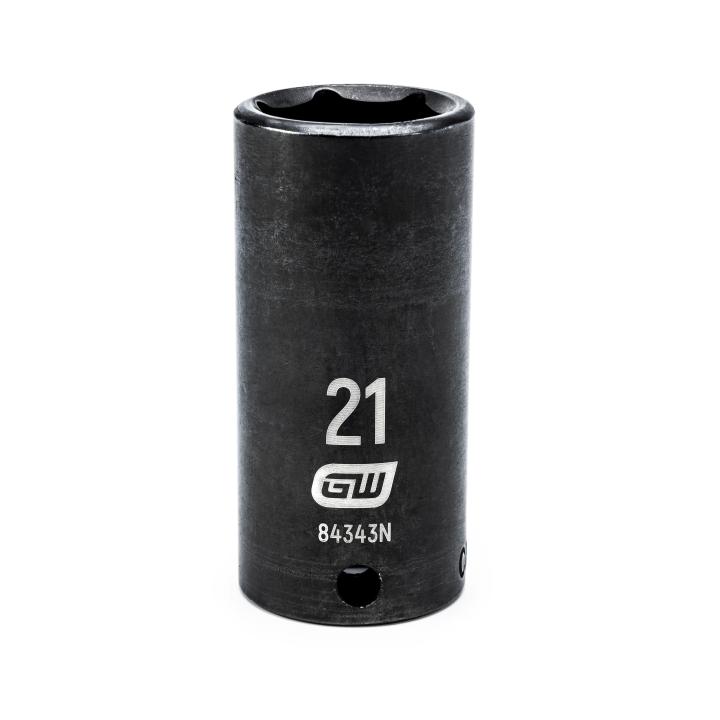 Action 21mm 3/8" Drive 6-point Metric Deep Thin Wall Impact Socket