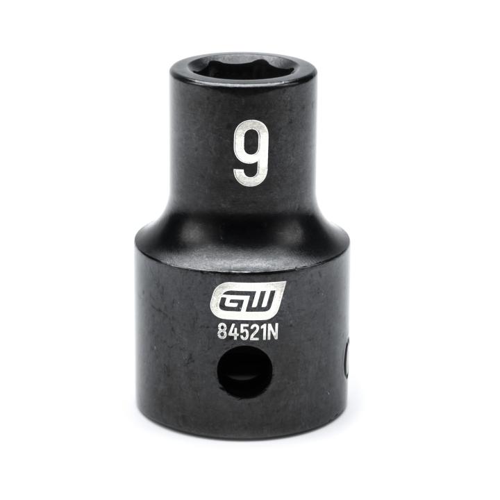 Action 9mm 1/2" Drive 6-point Metric Standard Magnetic Impact Socket