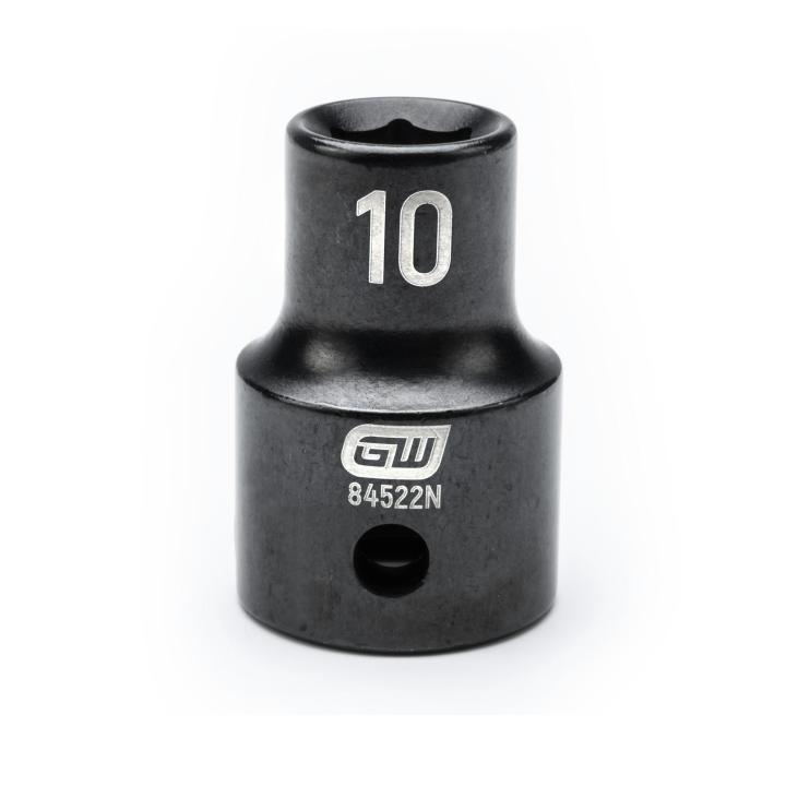 Action 10mm 1/2" Drive 6-point Metric Standard Magnetic Impact Socket