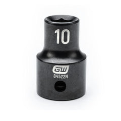 Action 10mm 1/2" Drive 6-point Metric Standard Magnetic Impact Socket