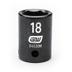 Action - 18mm 1/2" Drive 6-point Metric Standard Magnetic Impact Socket | 6052P018