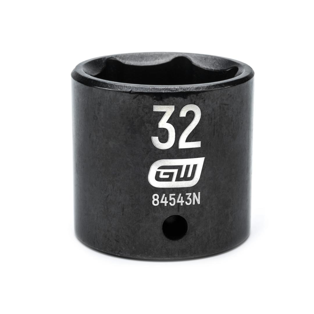 Action 32mm 1" Drive 6-point Metric Deep Thin Wall Impact Socket