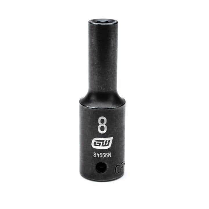 Action 9mm 1/2" Drive 6-point Metric Deep Thin Wall Impact Socket