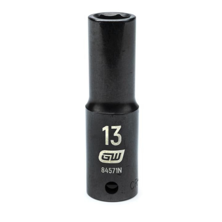Action 13mm 1/2" Drive 6-point Metric Deep Thin Wall Impact Socket