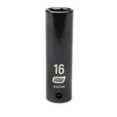Action 16mm 1/2" Drive 6-point Metric Deep Thin Wall Impact Socket