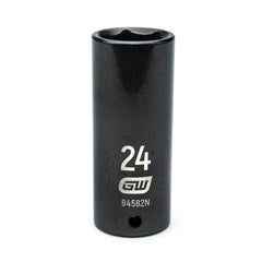 Action 24mm 1/2" Drive 6-point Metric Deep Thin Wall Impact Socket