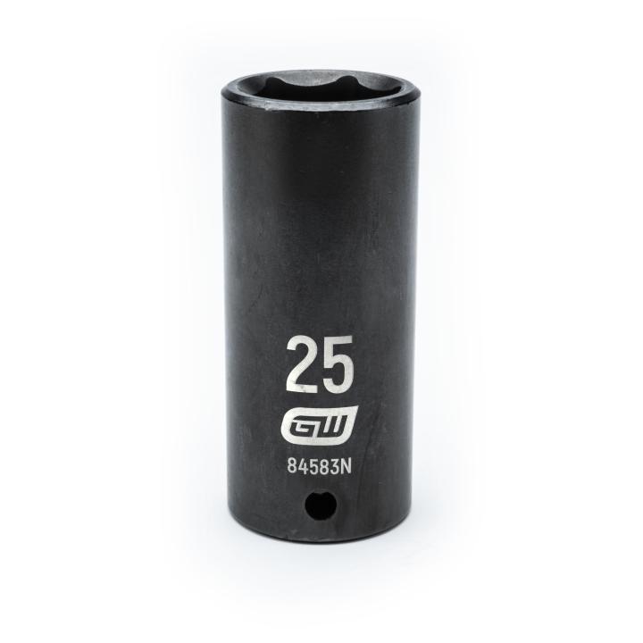Action 25mm 1/2" Drive 6-point Metric Deep Thin Wall Impact Socket