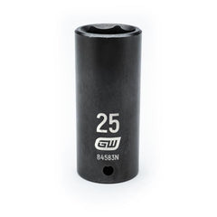 Action 25mm 1/2" Drive 6-point Metric Deep Thin Wall Impact Socket