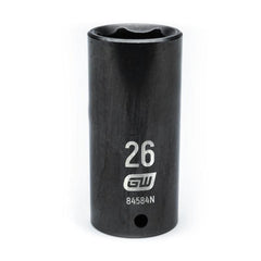 Action 26mm 1/2" Drive 6-point Metric Deep Thin Wall Impact Socket
