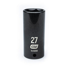 Action 27mm 1/2" Drive 6-point Metric Deep Thin Wall Impact Socket