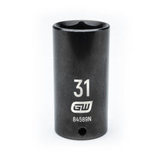 Action 31mm 1/2" Drive 6-point Metric Deep Thin Wall Impact Socket