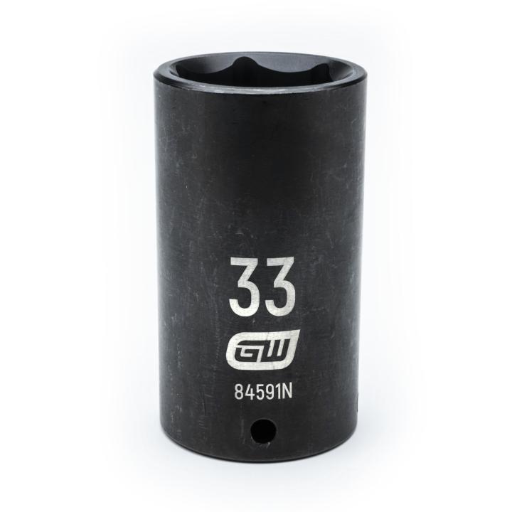 Action 33mm 3/4" Drive 6-point Metric Deep Thin Wall Impact Socket