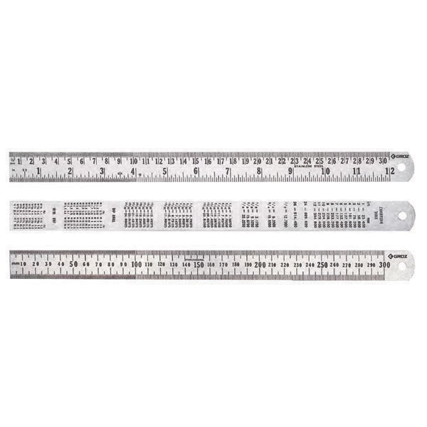 ITM - SR/40 GROZ STEEL RULE, IMPERIAL & METRIC, 1000MM / 40" | GZ-01334