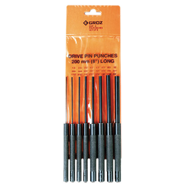 ITM - DDP/8/ST GROZ PIN PUNCH SET, 200MM OAL, 8 PCE | GZ-25509