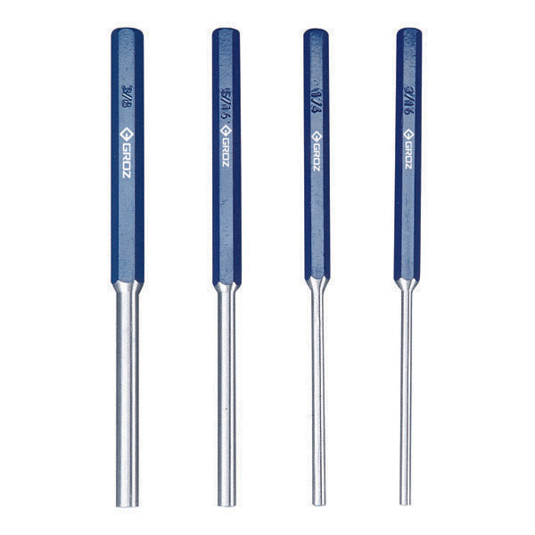ITM - PP/HD1-4L GROZ HEAVY DUTY PIN PUNCH, HEX SHANK, 1/4" X 200MM OAL | GZ-25652