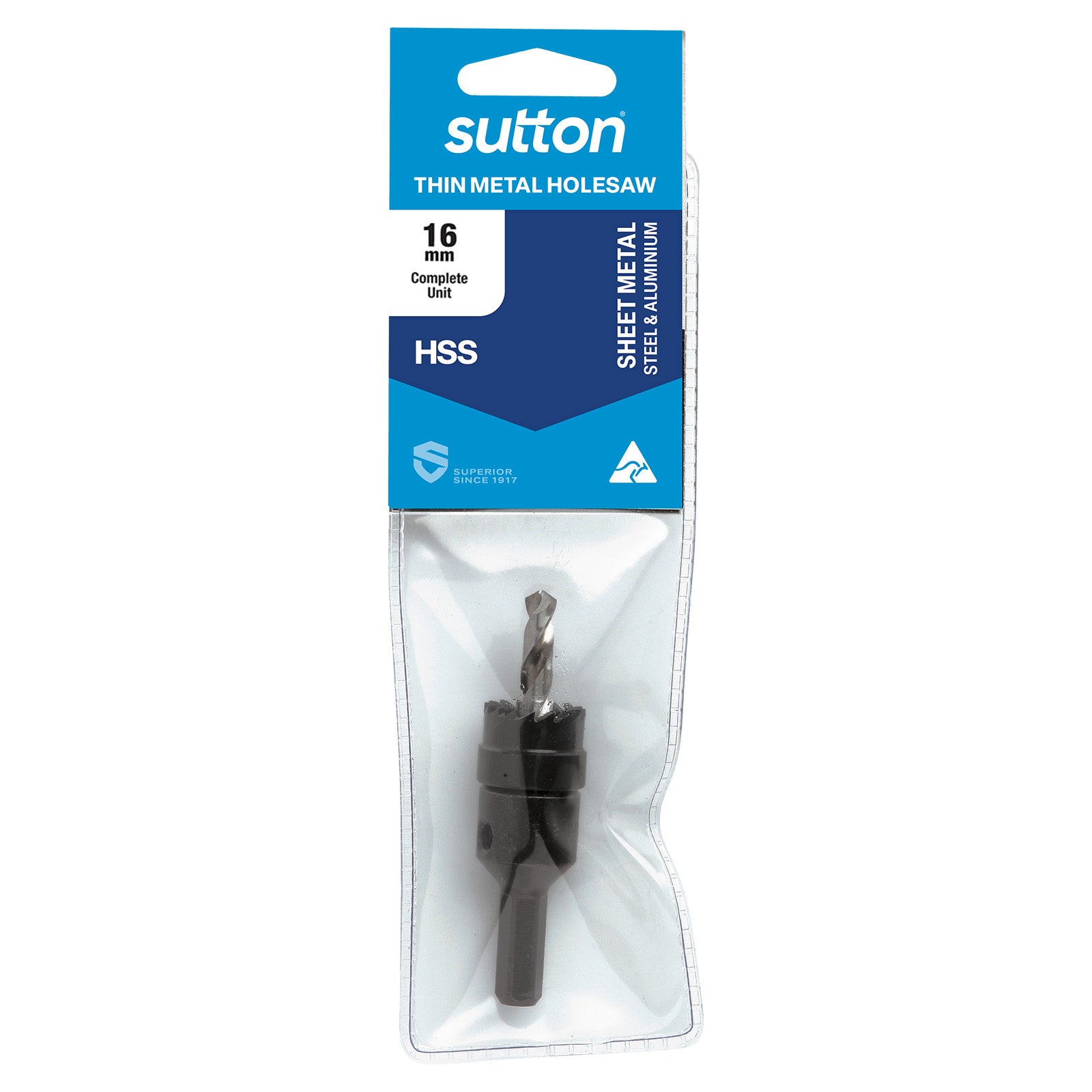 Sutton - Holesaw H101 HSS Sheet Metal W/Arbor Hangpack 16mm | H1010160