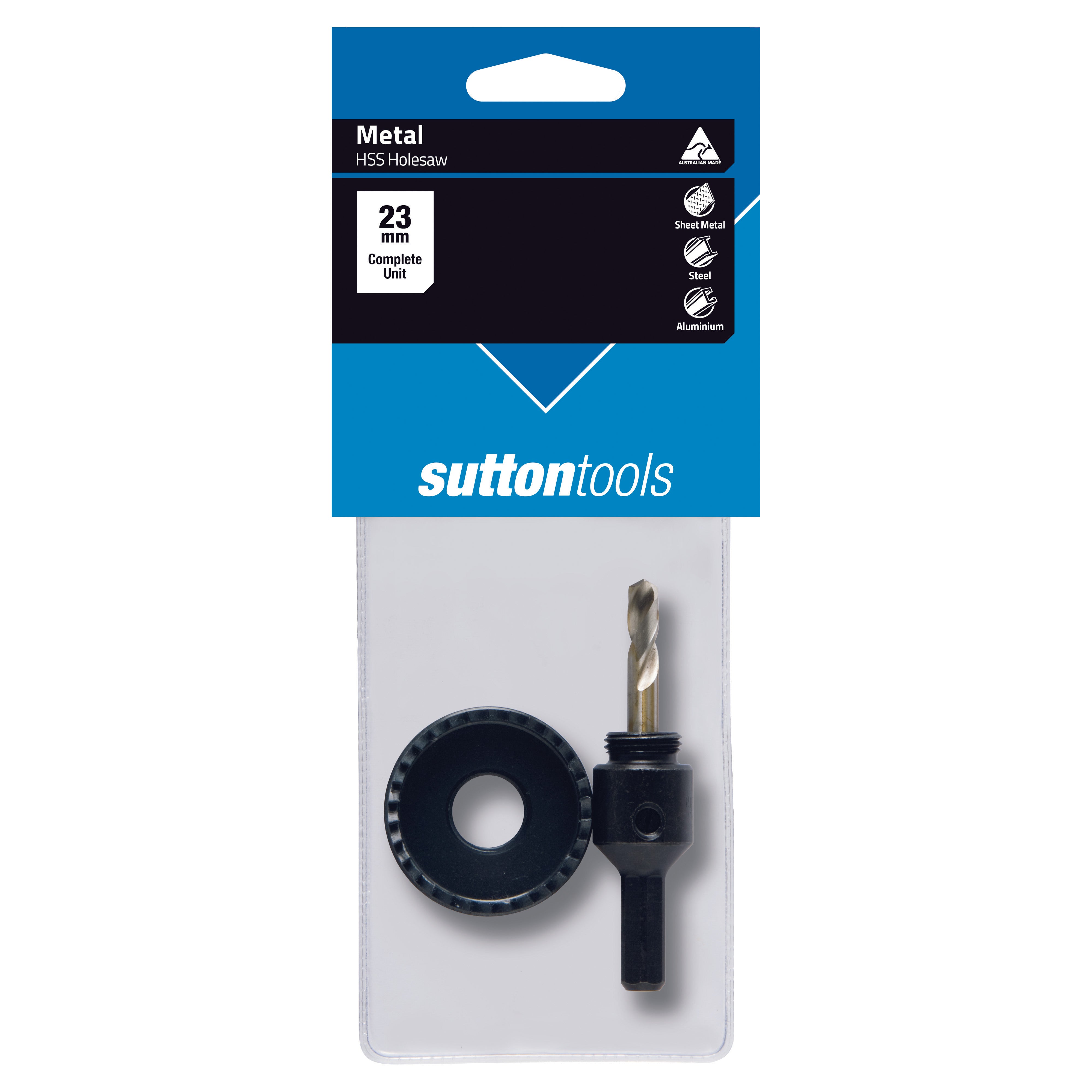 Sutton - Holesaw H101 HSS Sheet Metal W/Arbor Hangpack 23mm | H1010230