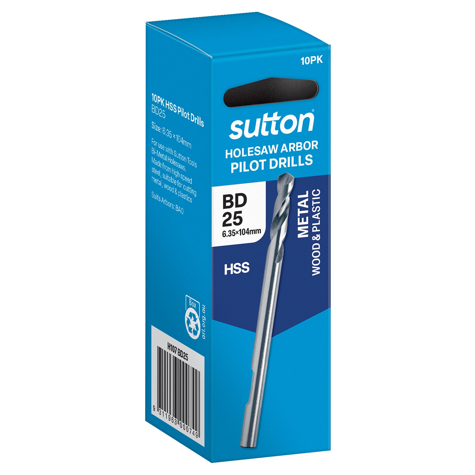 Sutton - Pilot Drill H107 Bd25 HSS 6.35 X 105mm Bulk | H107BD25