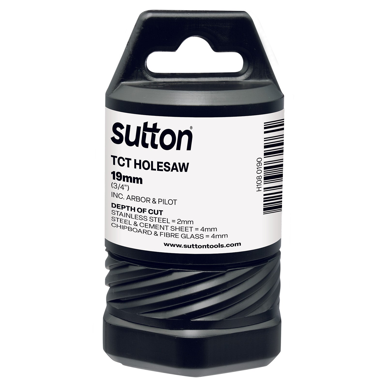 Sutton - Holesaw H108 Tct Metal W/Arbor 4mm-Depth 19mm | H1080190