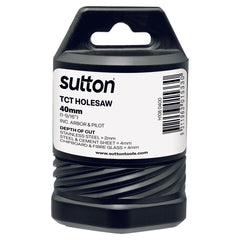Sutton - Holesaw H108 Tct Metal W/Arbor 4mm-Depth 40mm | H1080400