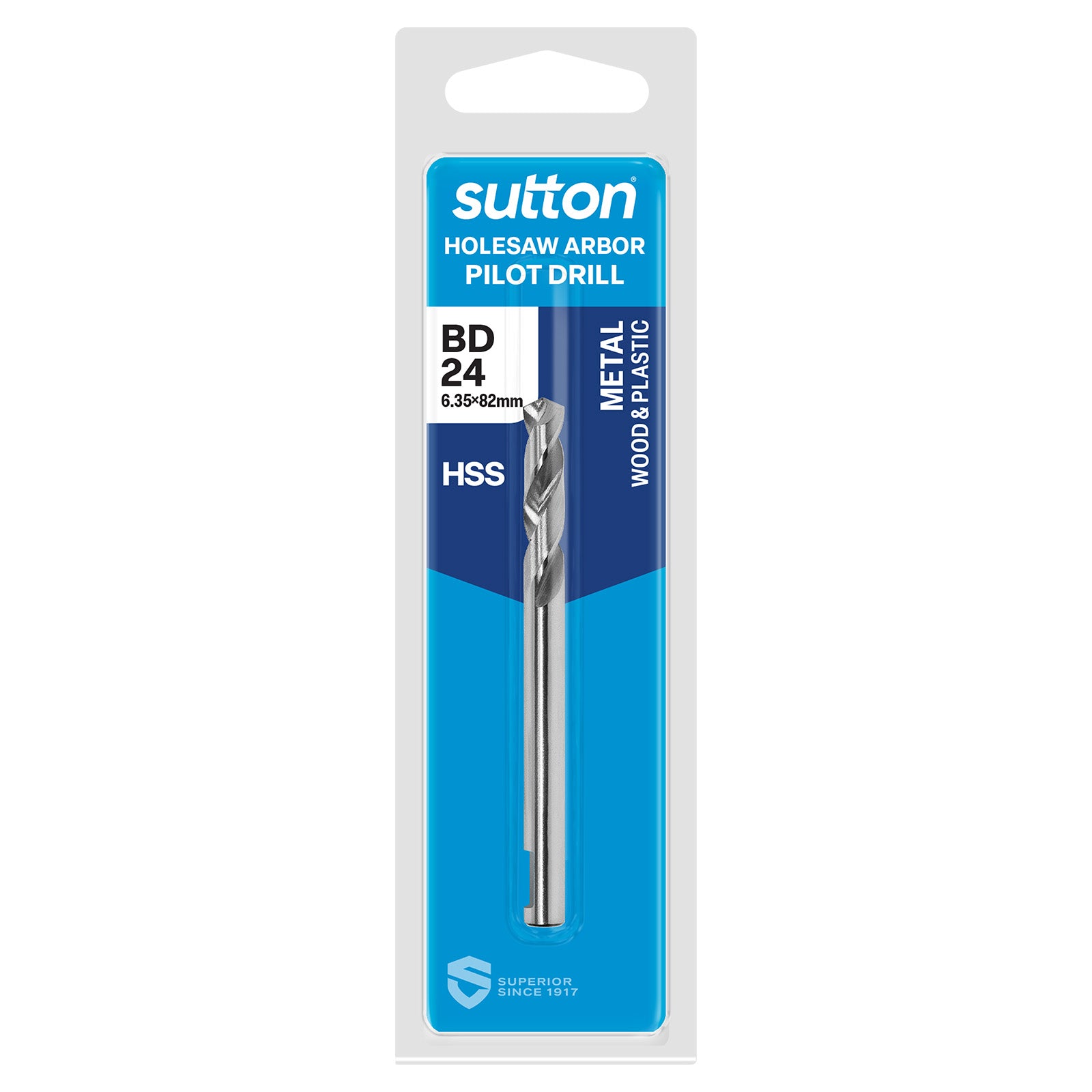 Sutton - Drill H122 Bd24 Pilot HSS 6.35 X 82mm Hangpack | H112BD24