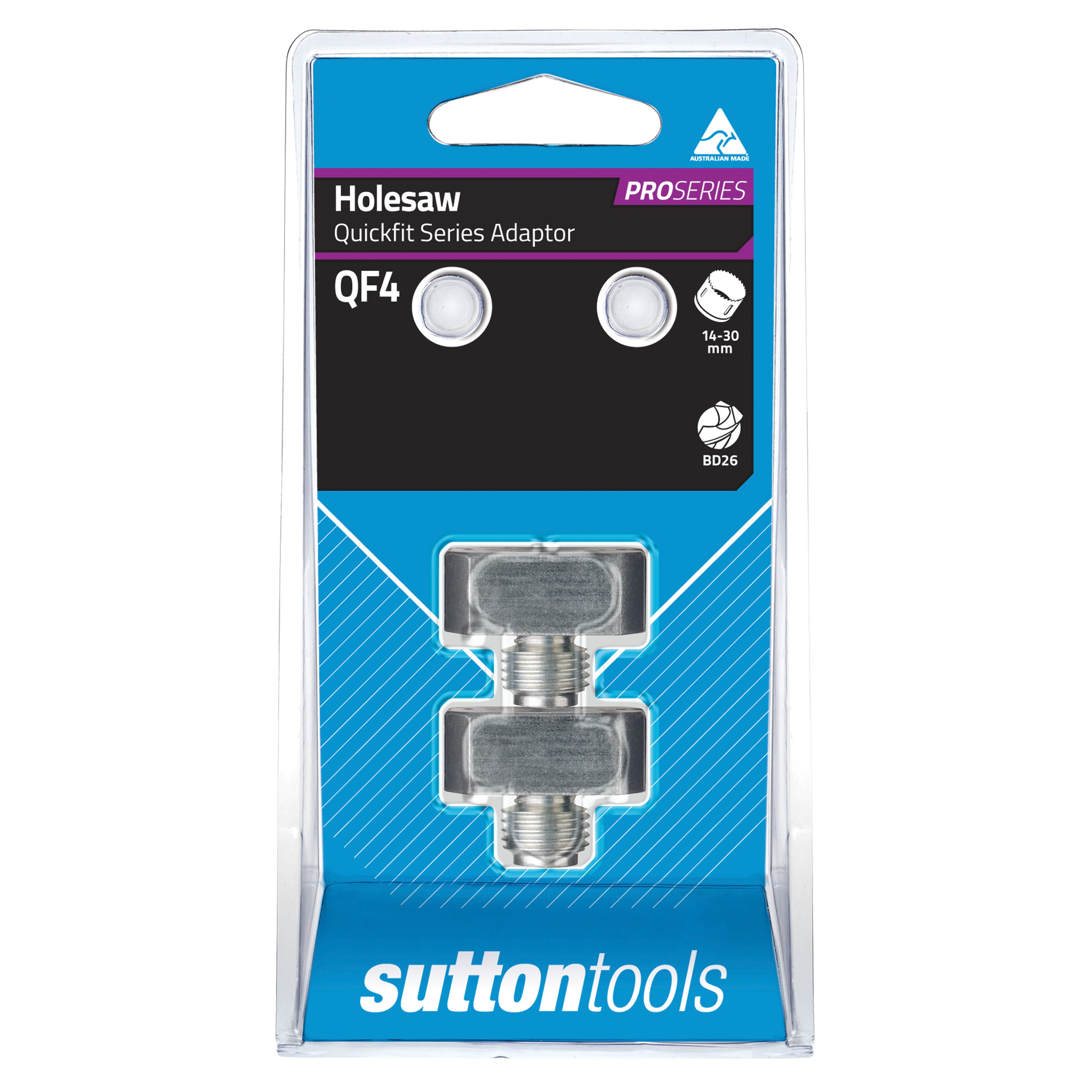 Sutton - Adaptor H112 Qf-4  Holesaw Arbor Quickfit Hangpack 2Pk | H112QF4