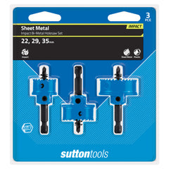Sutton - Holesaw H119 Bi-Metal Impact Hex Shank Set 22/29/35mm 3Pc | H119S3