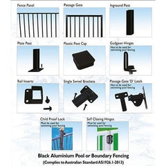 Rally - H2O - Passage Gate Aluminium - 1200mm x 970mm, Black | FH2OG1200