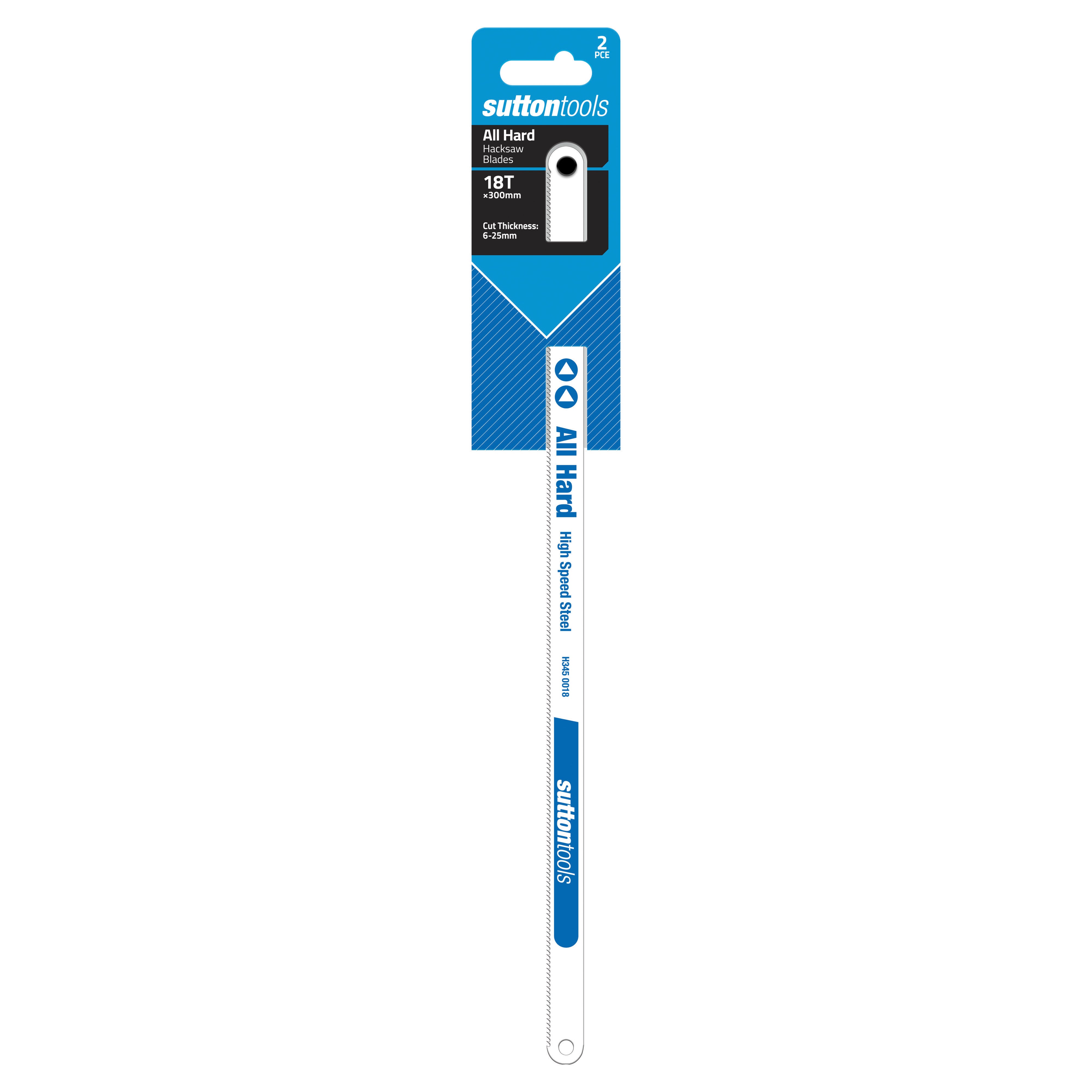 Sutton - Blade H345 Hacksaw All Hard 300mm 18Tpi 2Pk | H3450018