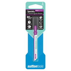 Sutton Tools - 80mm Blade H456 Jigsaw T-shank TCT Stainless Ultra 23Tpi 2Pk | H4560802
