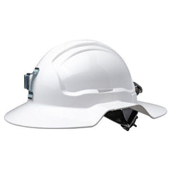 Maxisafe - Tuffgard Broadbrim Non-Vented, Metal Miners With Ratchet Harness - White | HBB56RH-ML-WH