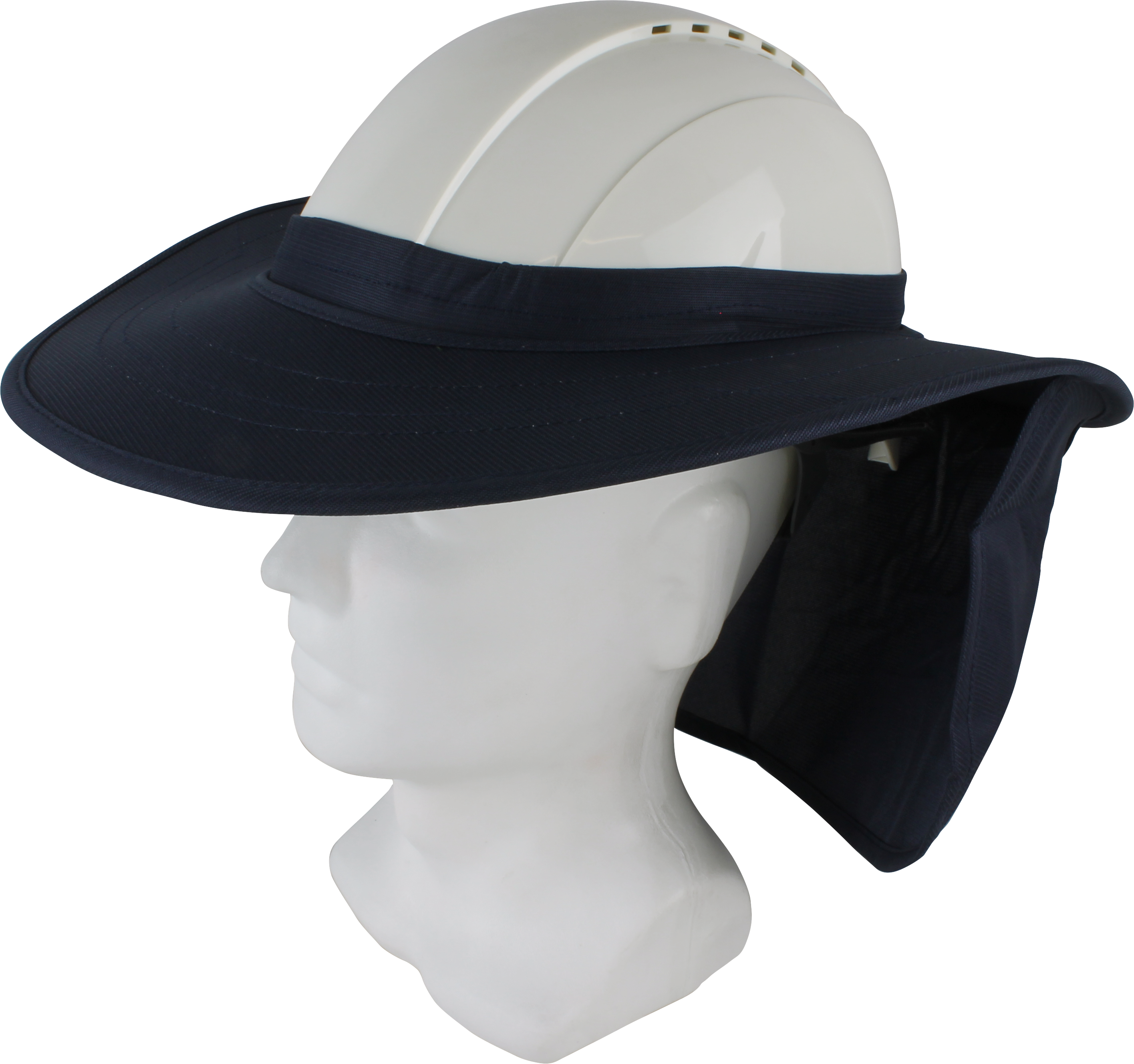 Maxisafe Hat Brim with Neck Flap - Navy Blue | HBS558-N