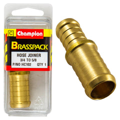 Champion - Hose Joiners - Brass - Reducing - 3/4" to ⅝" | HC102