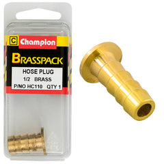 Champion - Hose Plugs - Barbed - Brass - 1/2" | HC110