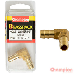 Champion - 3/8 X 3/8 90°  BRASS HOSE JOINER BARB ELBOW | HC120