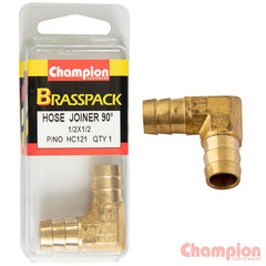 Champion - 1/2 X 1/2 90° BRASS HOSE JOINER BARB ELBOW | HC121