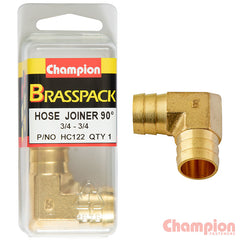 Champion - 3/4 X 3/4  90° BRASS HOSE JOINER BARB ELBOW | HC122