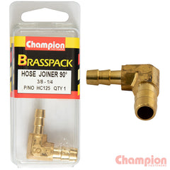 Champion - 3/8 X 1/4 90° BRASS HOSE JOINER BARB ELBOW REDUCER | HC125