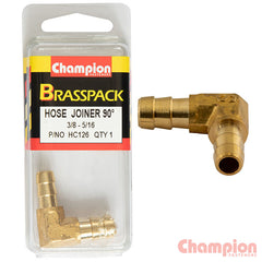 Champion - 3/8 X 5/16 90° BRASS HOSE JOINER BARB ELBOW REDUCER | HC126