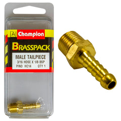 Champion - Hose Tails - Straight - Male - Brass - 3/16" x 1/8" | HC14