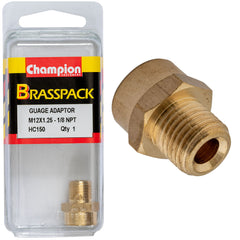 Champion - Gauge Adaptor Brass M12 x 1.25 Male - 1/8 NPT Female | HC150