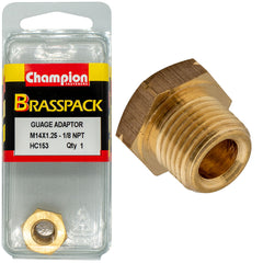 Champion - Gauge Adaptor Brass M14 x 1.25 Male - 1/8 NPT Female | HC153
