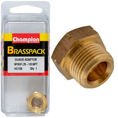 Champion - Gauge Adaptor Brass M16 x 1.25 Male - 1/8 NPT Female | HC155