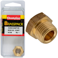 Champion - Gauge Adaptor Brass M16 x 1.50 Male - 1/8 NPT Female | HC156