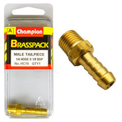 Champion - Hose Tails - Straight - Male - Brass - 1/4" x 1/8" | HC15