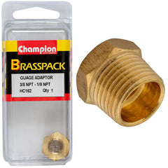 Champion - Gauge Adaptor Brass 3/8 NPT Male - 1/8 Female | HC162