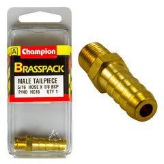 Champion - Hose Tails - Straight - Male - Brass - 5/16" x 1/8" | HC16