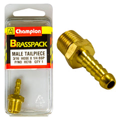 Champion - Hose Tails - Straight - Male - Brass - 3/16" x 1/4" | HC18