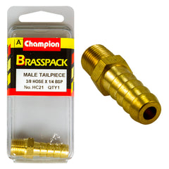 Champion - Hose Tails - Straight - Male - Brass - 3/8" x 1/4" | HC21